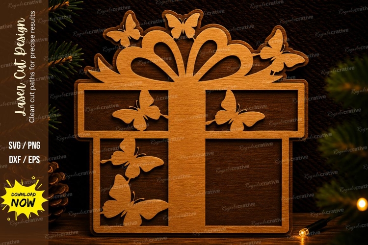 Butterfly Gift Box Laser Cut SVG Design gift box svg