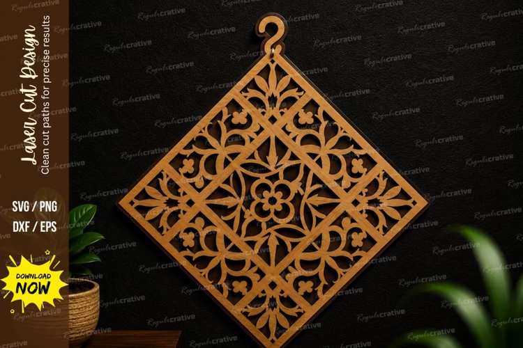 Geometric Floral Ornament Laser Cut SVG geometric svg,floral