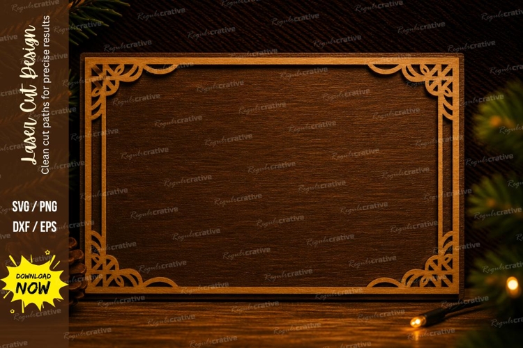 Elegant Rectangle Border Frame Laser Cut SVG rectangle frame