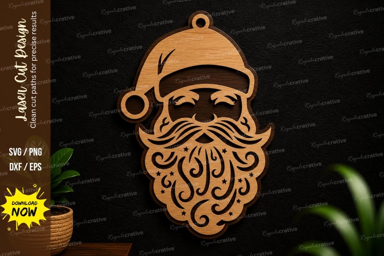 Santa Claus Ornament Laser Cut SVG santa claus svg, santa