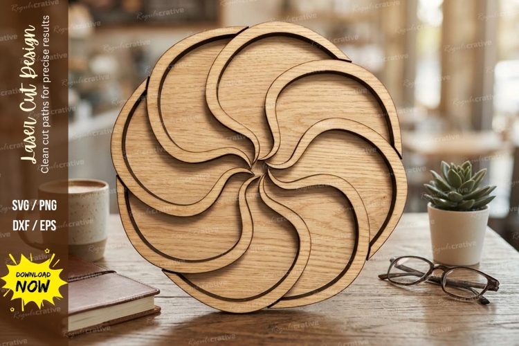 Swirl Mandala Laser Cut SVG laser cut svg, swirl mandala