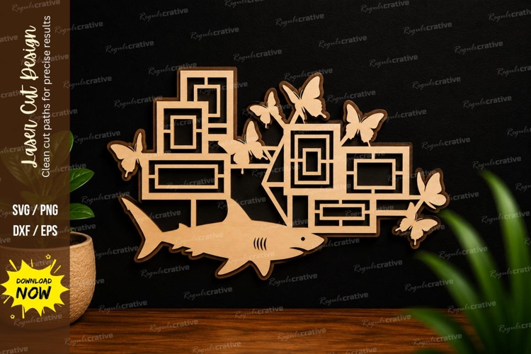 Geometric Fish Laser Cut SVG fish svg, geometric fish svg