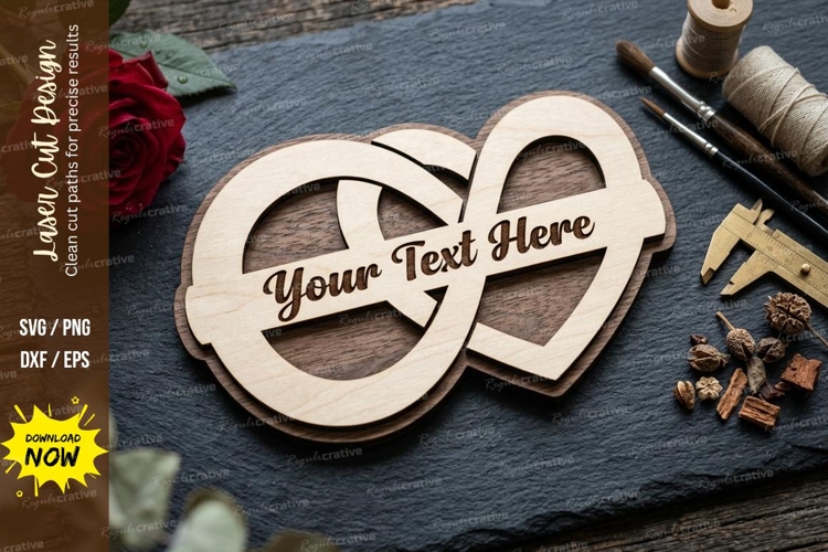 Double Heart Frame laser Cut svg Cutting file heart frame