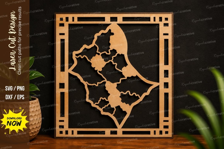 Bird Map Frame SVG Laser Cut Svg Design bird map svg, decora
