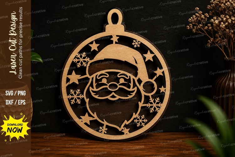 Santa Ornament SVG Laser Cut Svg Design santa ornament svg