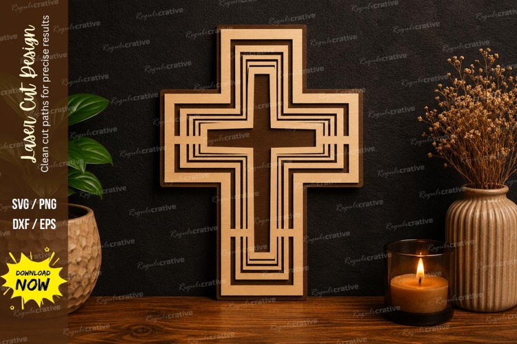 Decorative Cross Frame SVG Laser Cut Svg Design decorative