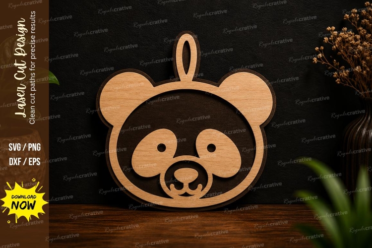 Cute Panda Ornament SVG Laser Cut Svg Design panda ornament