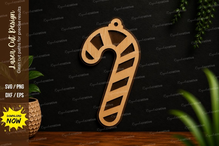 Candy Cane Ornament SVG Laser Cut Svg Design candy cane svg,