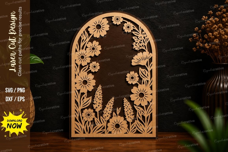 Daisy Window Frame SVG Laser Cut Svg Design daisy frame svg