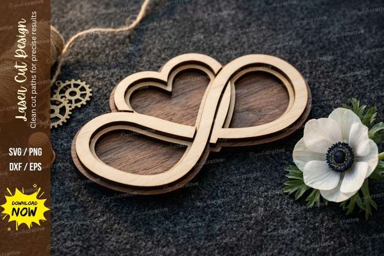 Infinity Heart Frame laser Cut svg Cutting file infinity hea