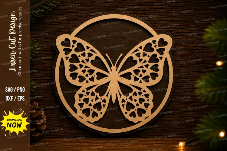 Butterfly Circle Laser Cut Svg Design butterfly circle svg,