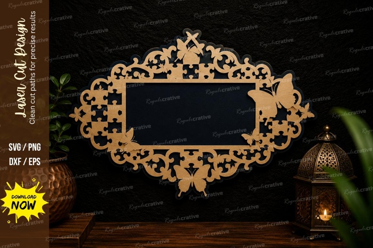 Floral Decorative Frame Laser Cut Svg Design floral