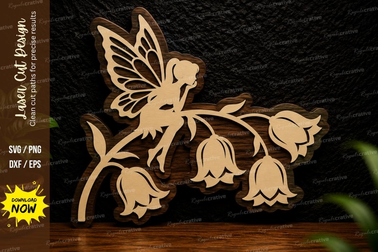 Fairy Bell Branch Laser Cut Svg Design fairy bell svg, fairy