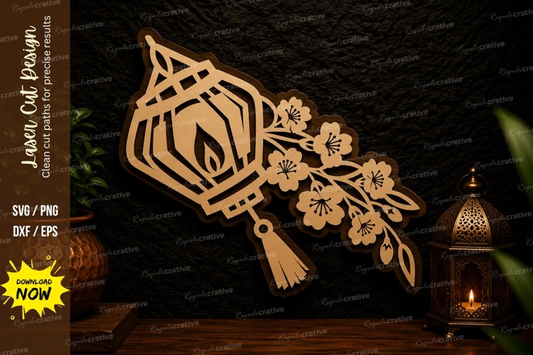 Hanging Lantern Floral Laser Cut Svg Design hanging lantern