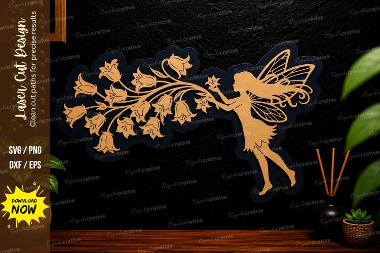 Fairy Blossom Branch Laser Cut Svg Design fairy blossom svg