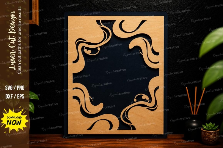 Abstract Corner Frame Laser Cut Svg Design abstract frame