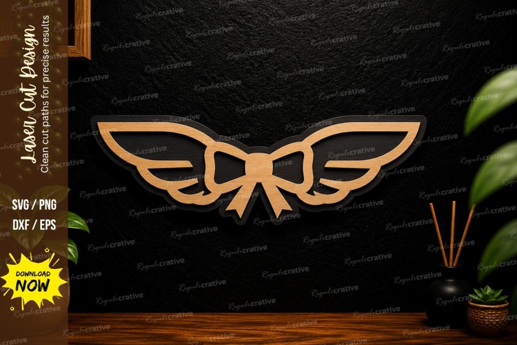 Fantasy Wings Symbol Laser Cut Svg Design fantasy wings svg example image 1