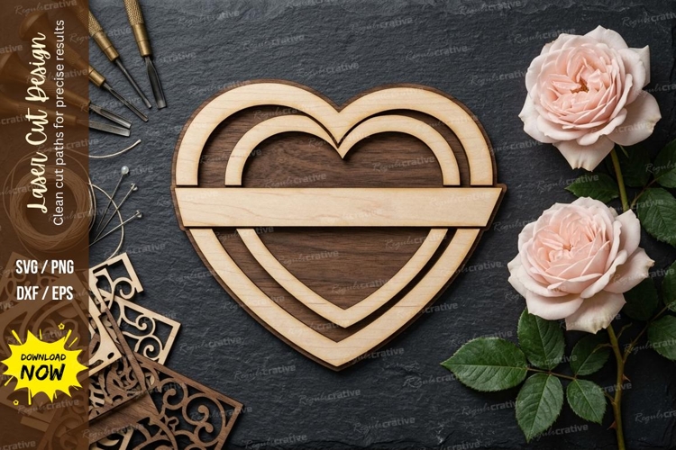 Heart Name Frame laser Cut svg Cutting file heart name svg