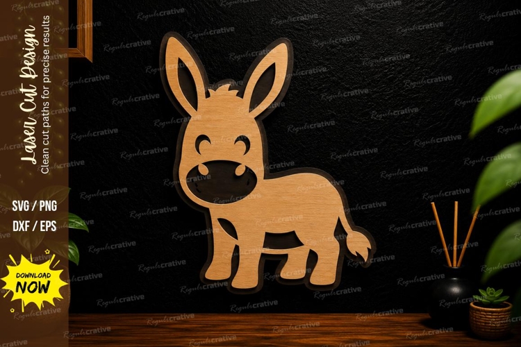 Cute Donkey Cartoon Laser Cut Svg Design donkey svg