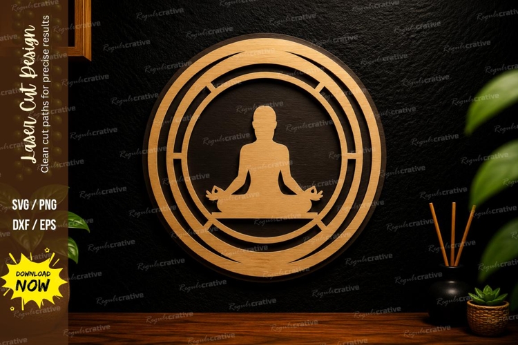 Meditation Yoga Circle Laser Cut Svg Design oga svg