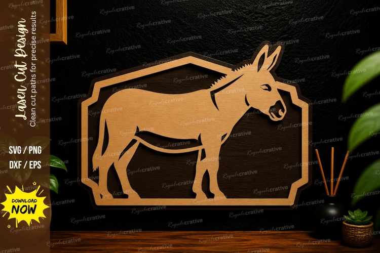 Donkey Farm Animal Laser Cut Svg Design donkey svg
