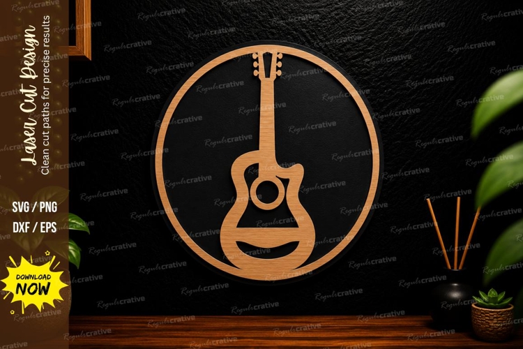 Hanging Guitar Laser Cut Svg Design guitar ornament svg