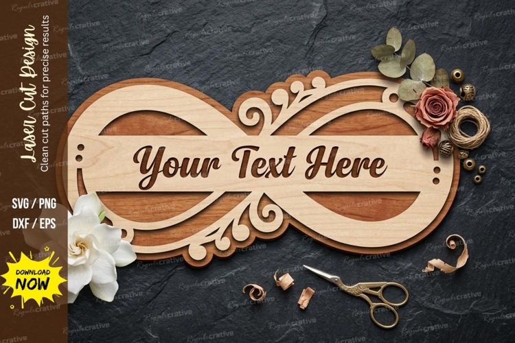 Floral Name Plate laser Cut svg Cutting file name plate svg