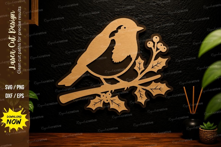 Bird Branch Ornament Laser Cut Svg Design bird branch svg