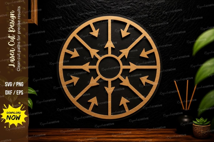 Compass Arrow Circle Laser Cut Svg Design compass arrow svg