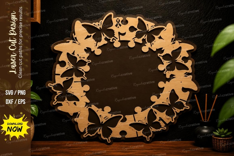 Butterfly Floral Frame Laser Cut Svg Design butterfly frame