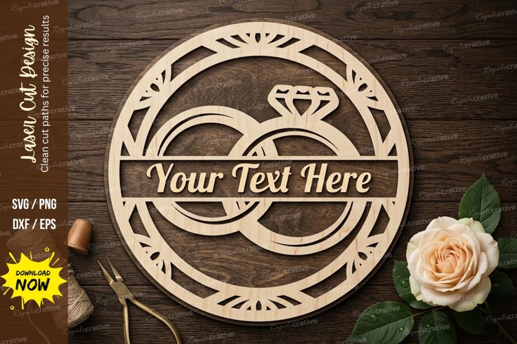 Ornate Round Frame laser Cut svg Cutting file round ornate