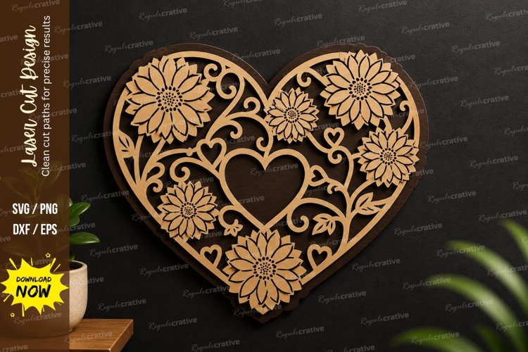 Floral Heart Laser Cut Svg Design floral heart svg, heart