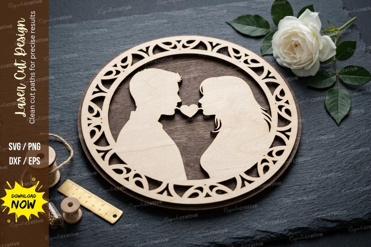 Couple Love Frame laser Cut svg Cutting file couple love svg