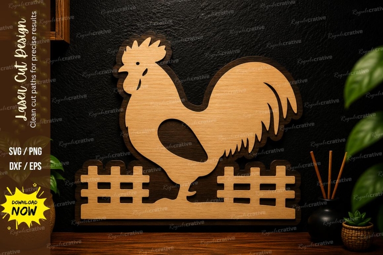 Rooster Farm Laser Cut SVG Rustic Chicken Decor rooster svg