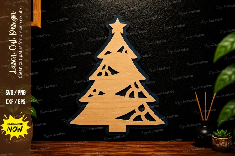 Christmas Tree Laser Cut SVG Holiday Ornament Design