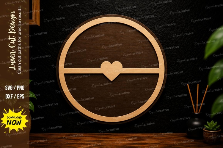 Minimal Love Circle Laser Cut SVG Design love circle svg