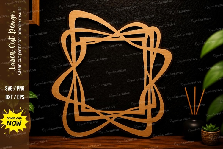 Abstract Geometric Frame Laser Cut SVG Design geometric
