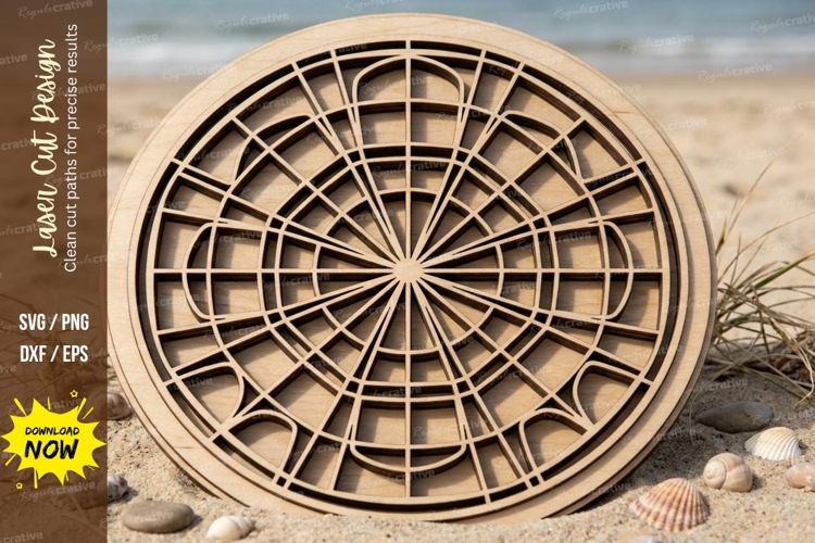 Radial Grid Laser Cut SVG laser cut svg, radial mandala
