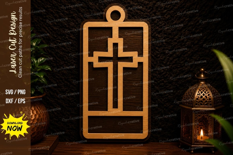 Cross Bookmark Laser Cut SVG Christian Gift Design cross