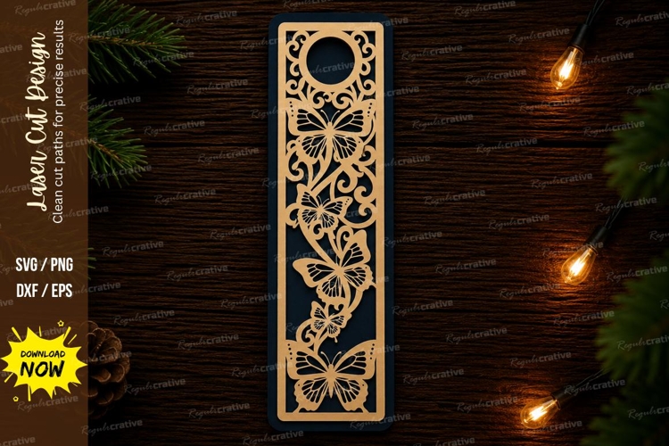 Floral Bookmark Laser Cut SVG Elegant Reading Gift floral