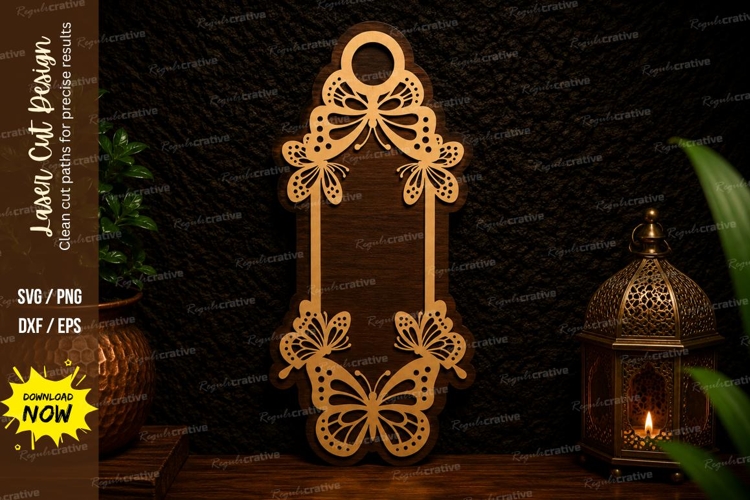 Butterfly Floral Frame Laser Cut SVG Design butterfly frame