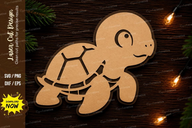 Cute Turtle Laser Cut SVG Design turtle svg, sea turtle deco