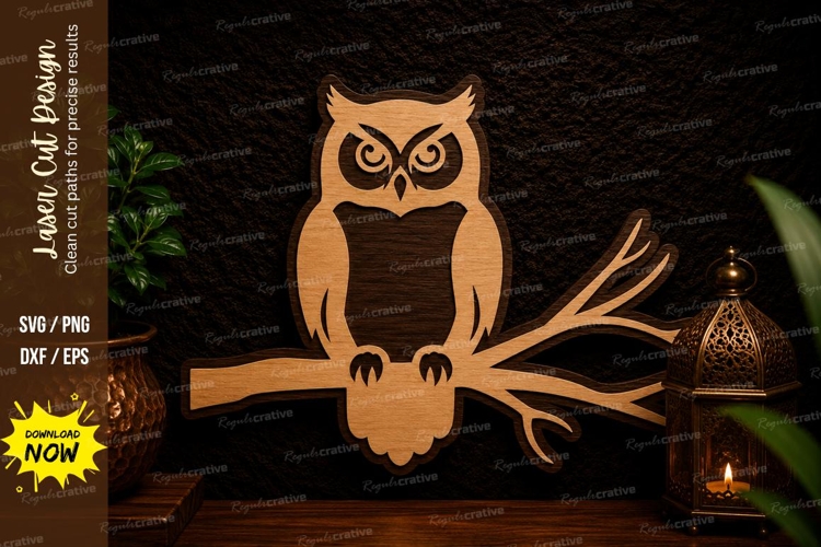 Owl Perch Laser Cut SVG Design owl perch svg, owl wall art