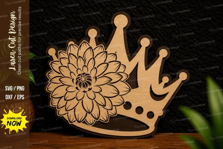 Floral Crown Laser Cut SVG Design floral crown svg, crown