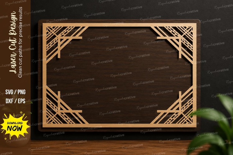 Geometric Rectangle Frame Laser Cut SVG Design geometric
