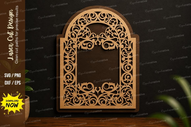 Ornamental Window Frame Laser Cut SVG Design window frame