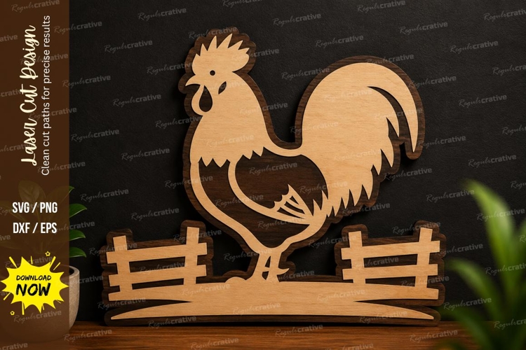 Rooster Farm Laser Cut SVG Design rooster svg, farm rooster
