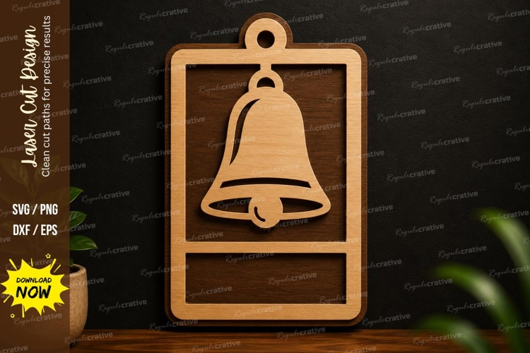 Christmas Bell Ornament Laser Cut SVG Design christmas bell
