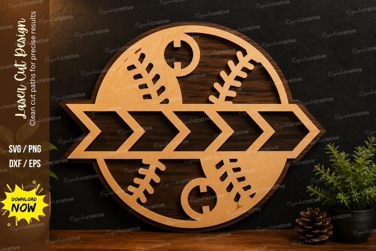 Baseball Arrow Monogram Laser Cut SVG Design baseball arrow