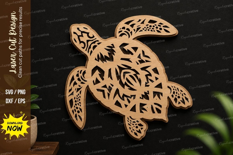 Mandala sea turtle svg Image 5
